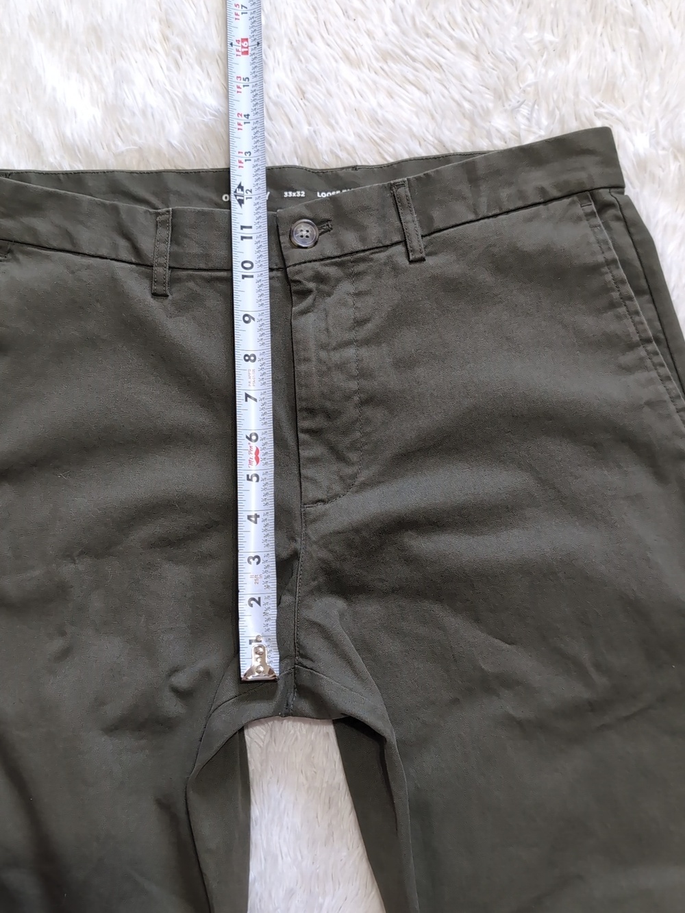 Old Navy Olive Green Loose Taper Built-In Flex Chino Ankle Pants Size 33x32 - Picture 14 of 15
